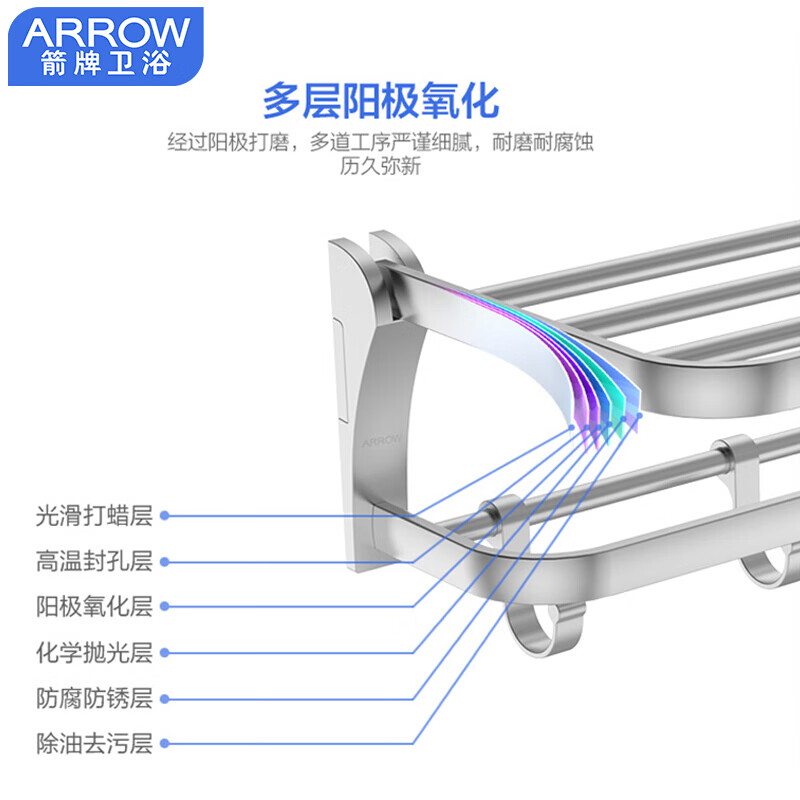 箭牌卫浴（ARROW）淋浴花洒套装 全铜龙头手持淋浴花洒喷头沐浴莲蓬头 圆形喷枪花洒挂件套装