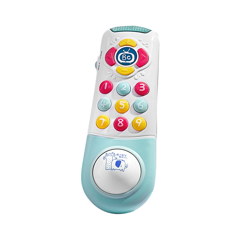 babycare儿童手机玩具宝宝仿真座机男女孩0-1岁婴儿可咬音乐电话学习遥控机7376海雾蓝