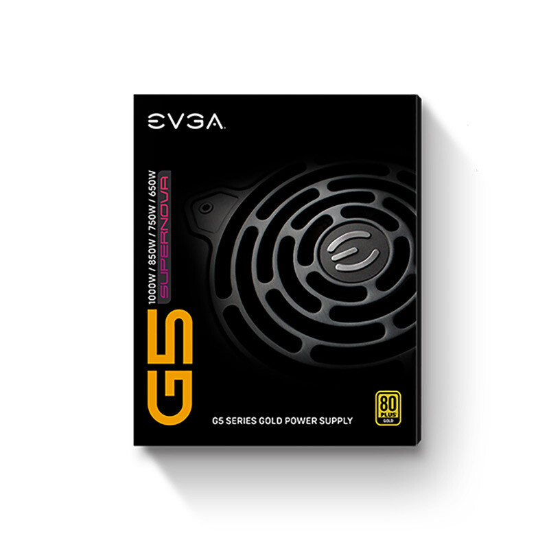 EVGA 额定850W G5电源(80PLUS金牌/全模组/10年质保/13.5cmFDB风扇/ECO节能/全日系电容/呼吸灯)