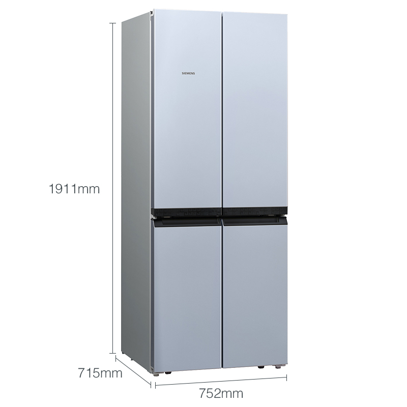 西门子(SIEMENS) 481升 变频混冷十字对开门多门冰箱 分类存储（欧若拉银） BCD-481W(KM49EA90TI)