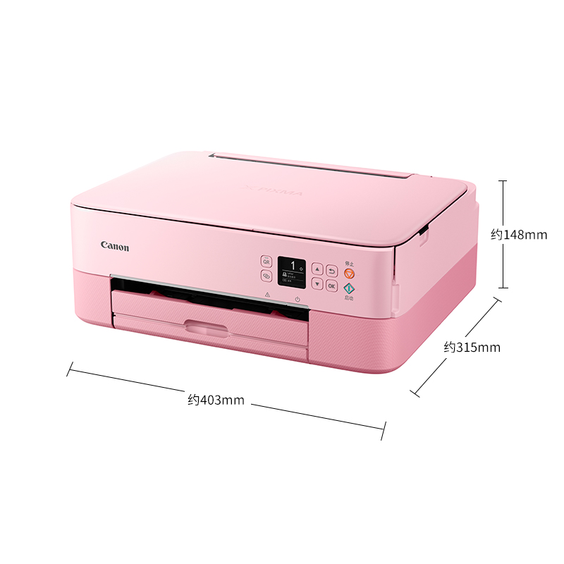 佳能（Canon）TS5380-粉红 无线家用彩色喷墨多功能照片一体机（打印/复印/扫描/自动双面 学生作业/照片） 