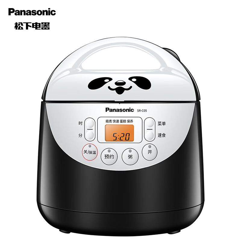 松下（Panasonic）1.5L微电脑电饭煲 熊猫煲 小巧可爱 备长炭厚锅 内胆光滑 米饭不粘锅 易清洗更耐用 SR-C05