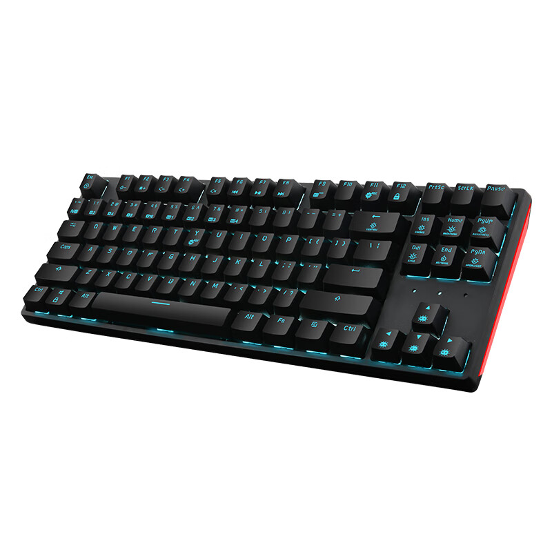 黑峡谷（Hyeku）GK707 机械键盘 有线键盘 游戏键盘 87键 蓝色背光 可插拔键盘 凯华BOX轴 黑色 红轴