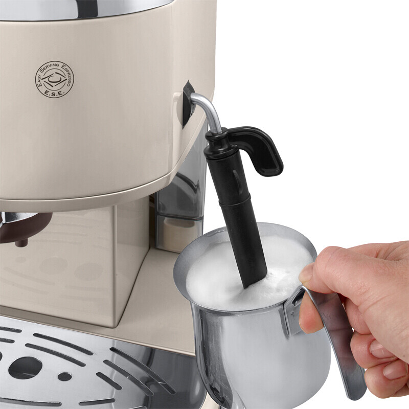 德龙(Delonghi) ECO310KG200磨豆机汪小白定制礼盒装 泵压式半自动咖啡机 奶油白 黄金萃取