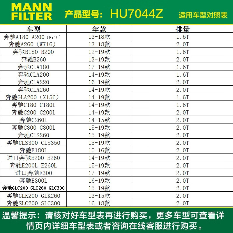 曼牌HU7044Z怎么样？质量好不好？