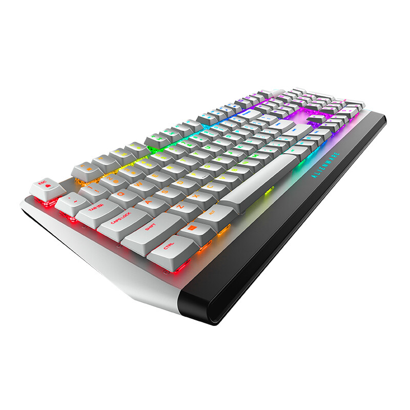 外星人（Alienware）戴尔Dell AW510K 机械键盘 游戏键盘 cherry 矮红轴(单键定制RGB 全键可编程)  白色