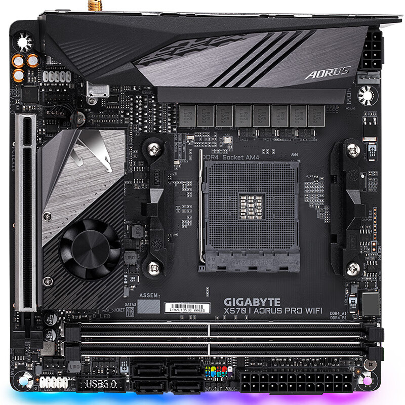 技嘉 迷你雕 X570I AORUS PRO WIFI 主板 支持WIFI6/3700X/5600X/5800X/3070/3080(AMD X570/socket AM4)