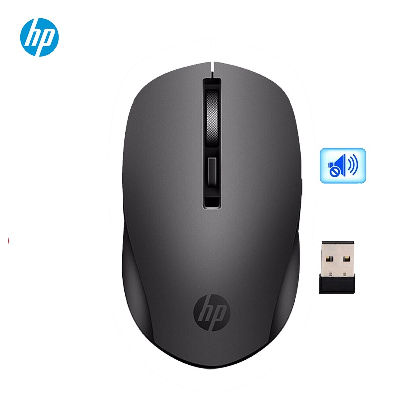 惠普（HP）S1000无线微声鼠标 台式电脑办公笔记本通用家用便携无线鼠标 DPI可调 黑色