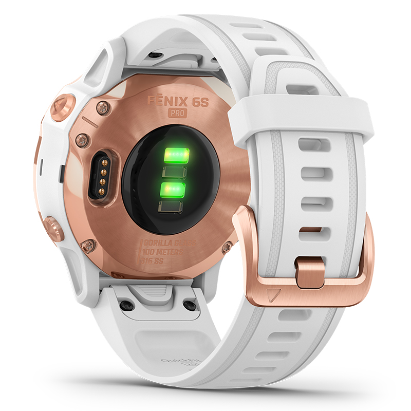 佳明（GARMIN）Fenix 6S Pro 普通版不锈钢表圈GPS白色表带运动户外智能血氧心率多功能跑步音乐支付游泳手表