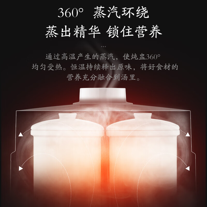 美的（Midea）電燉鍋電燉盅蒸汽養(yǎng)生鍋1盅5膽白瓷內(nèi)膽消毒殺菌多功能煲粥雞湯汽鍋機(jī)械版 MD-DZ16power502