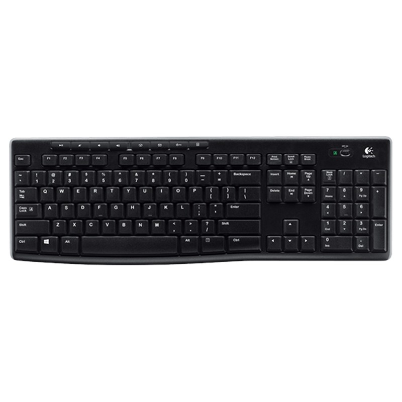 罗技（Logitech）K270无线键盘 全尺寸多媒体键盘 笔记本台式机家用商务办公键盘 带优联 黑色