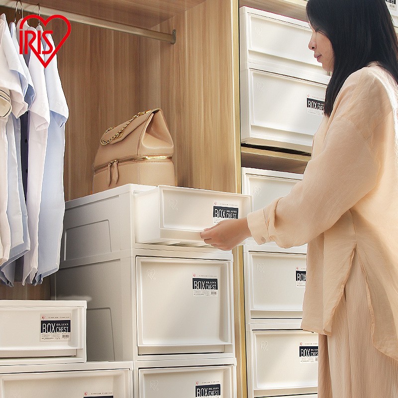 日本爱丽思收纳箱塑料抽屉式收纳箱可叠加储物箱透明内衣收纳盒简易爱丽丝收纳柜百纳箱爱丽丝 BC-450白