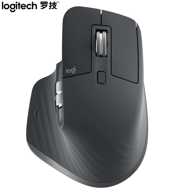 羅技（Logitech）MX Master 3 鼠標(biāo) 無線藍(lán)牙鼠標(biāo) 辦公鼠標(biāo) 右手鼠標(biāo) 雙模優(yōu)聯(lián) 石墨黑 帶無線2.4G接收器