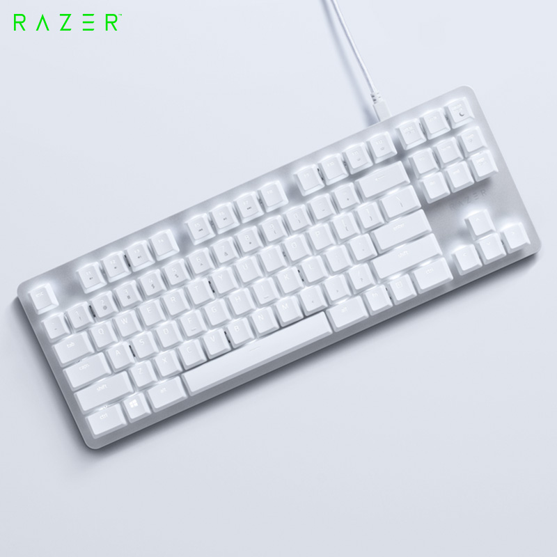 雷蛇 Razer 黑寡妇蜘蛛轻装版 机械键盘 有线电脑办公游戏  白色背光 水银 橙轴