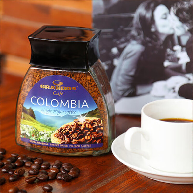 哥伦比亚进口 格兰特 grandos 哥伦比亚冻干速溶黑咖啡100g *3件