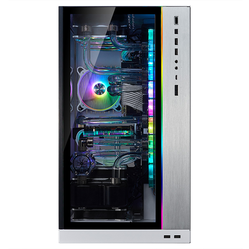 LIANLI O11D XL 包豪斯ROG 白色 联力游戏电脑主机箱 铝外壳幻彩光控双面玻璃多面水冷位/支持硬盘热插拔