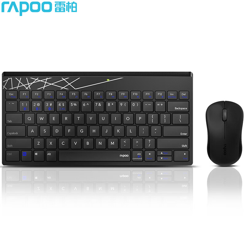 雷柏（Rapoo） X221T 键鼠套装 无线蓝牙键鼠套装 办公键盘鼠标套装 无线键盘 蓝牙键盘 鼠标键盘 黑色