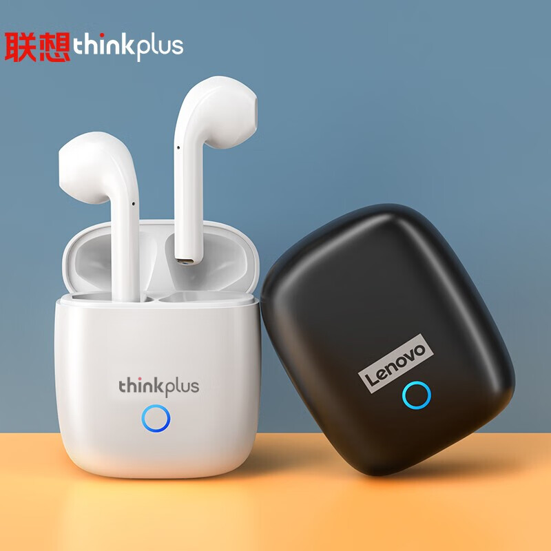 联想(Lenovo) thinkplus LP50白真无线蓝牙耳机 半入耳式跑步运动耳机 重低音音乐耳机 通用苹果华为小米手机