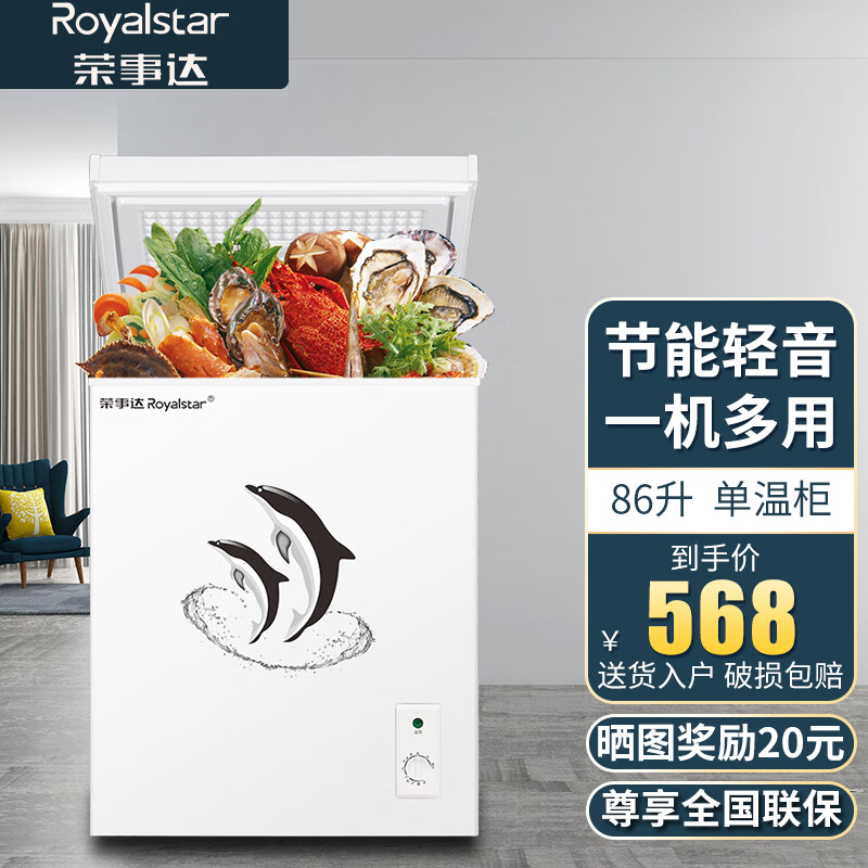 荣事达（Royalstar）家用冰柜冷藏冷冻单温冷柜小型家用保鲜迷你冷柜节能省电 86升【省电款 一级能效】