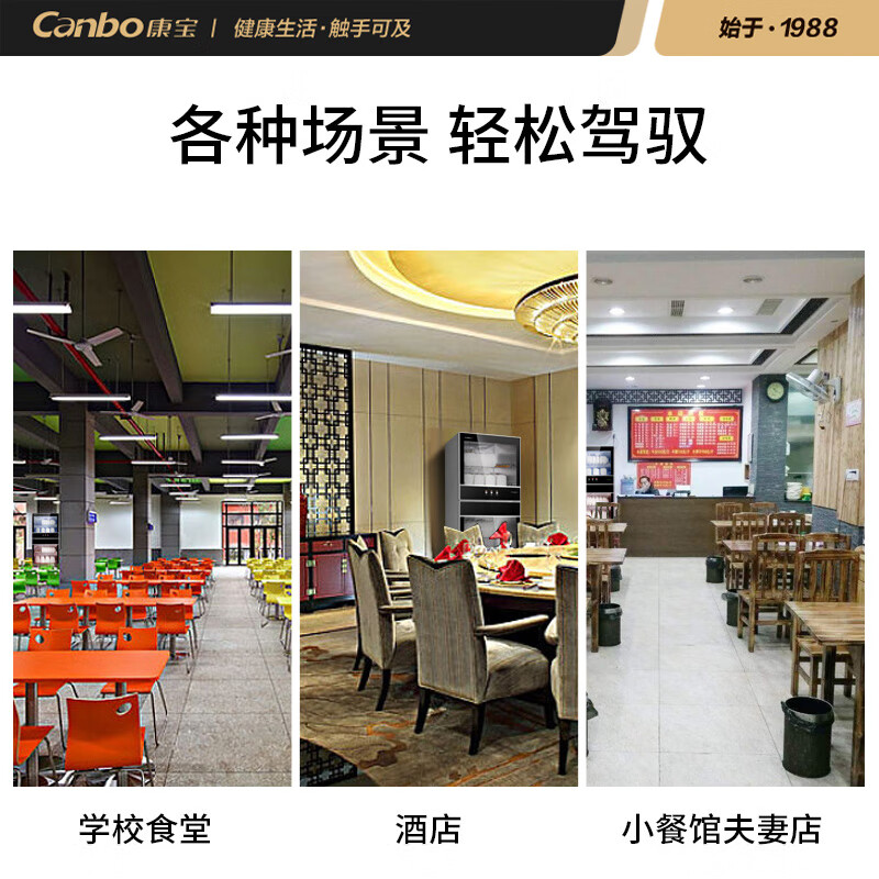 康宝(Canbo)消毒柜 家用 立式消毒碗柜大容量 商用碗筷餐具茶杯柜双门碗柜XDZ210-D1（ZTP268D-1）