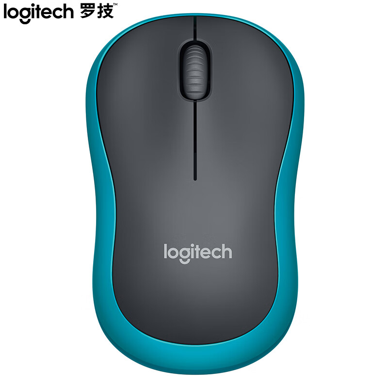 羅技（Logitech）M185(M186) 鼠標(biāo) 無(wú)線鼠標(biāo) 辦公鼠標(biāo) 對(duì)稱(chēng)鼠標(biāo) 黑色藍(lán)邊 帶無(wú)線2.4G接收器