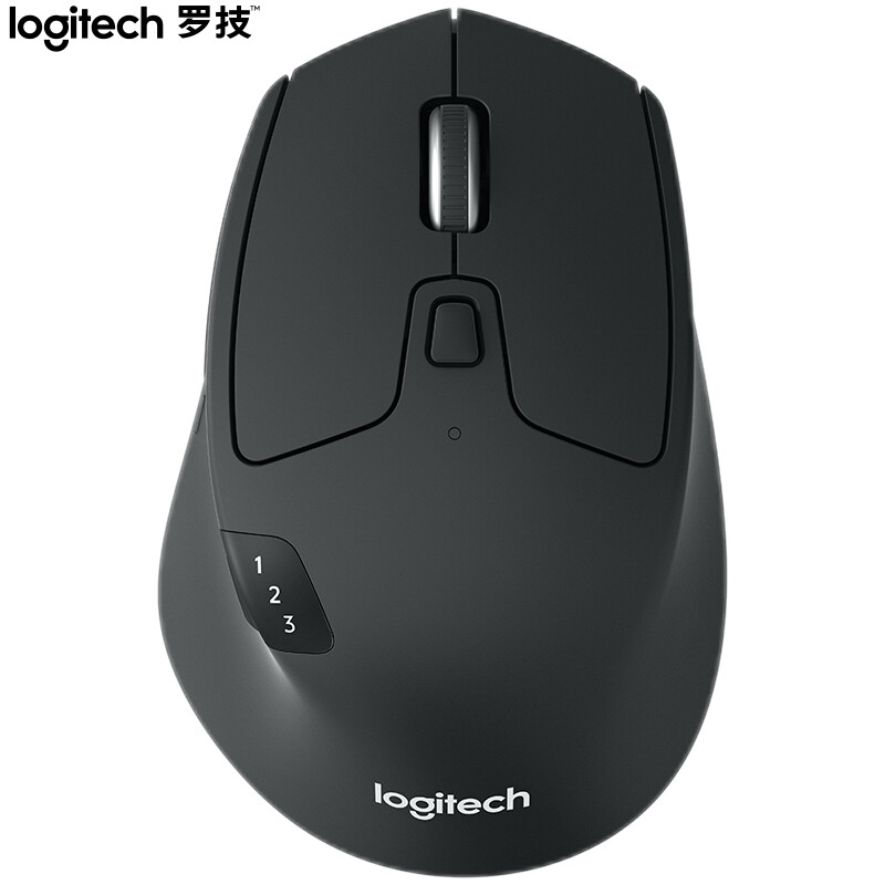 羅技（Logitech）M720 鼠標 無線藍牙鼠標 辦公鼠標 右手鼠標 大手鼠標 優(yōu)聯(lián) 黑色 帶無線2.4G接收器