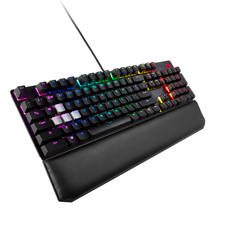 ROG游侠竞技版 机械键盘 有线键盘 游戏键盘 cherry樱桃黑轴 带掌托 黑色