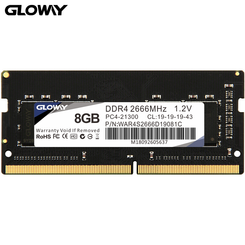 光威（Gloway）8GB DDR4 2666 笔记本内存条 战将系列-精选颗粒/稳定兼容