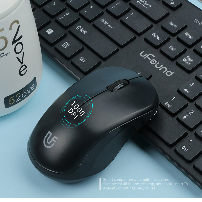方正(uFound)R752键盘鼠标套装无线键盘 办公超薄键盘 巧克力键盘 笔记本电脑键盘2.4GHz 10米传输无线鼠标