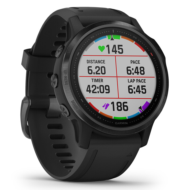 佳明（GARMIN）Fenix 6S Pro 不锈钢表圈GPS黑色表带运动户外智能血氧心率多功能高度计跑步健身音乐支付手表