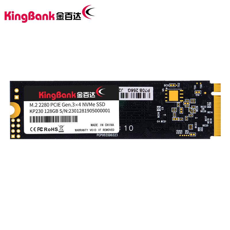 金百达（KINGBANK） 128GB SSD固态硬盘 M.2接口(NVMe协议) KP230系列