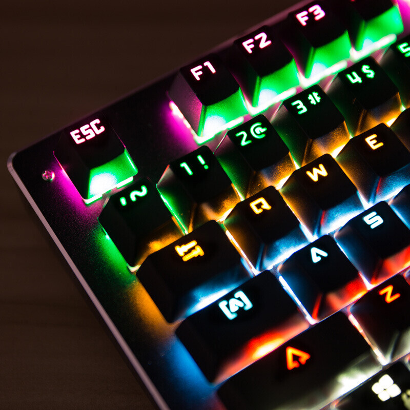 灵蛇（LINGSHE）有线机械键盘 青轴游戏机械键盘  送手托拔键器 多色背光机械键盘K806青轴