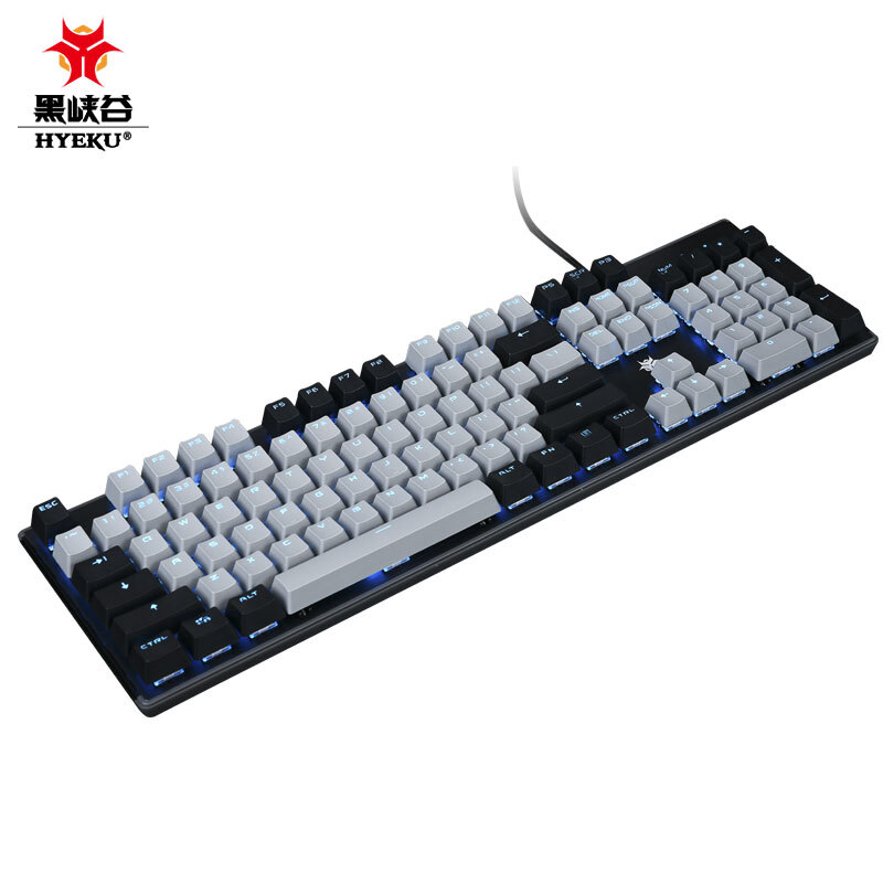 黑峡谷（Hyeku）GK715s有线机械键盘 游戏机械键盘 吃鸡键盘PBT键帽 灰黑色凯华插拔茶轴