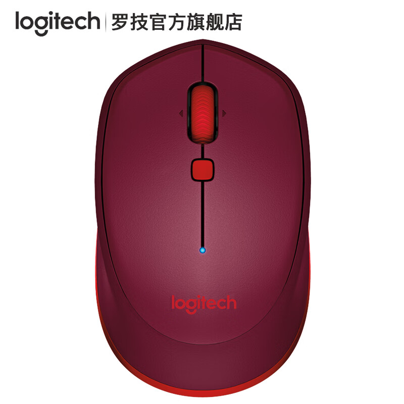 羅技（Logitech） M337藍(lán)牙無線鼠標(biāo)筆記本臺(tái)式電腦辦公mac鼠標(biāo) M337紅色