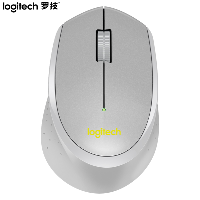 罗技（Logitech）M330轻音鼠标 无线鼠标 办公鼠标 右手鼠标 带无线微型接收器 灰色