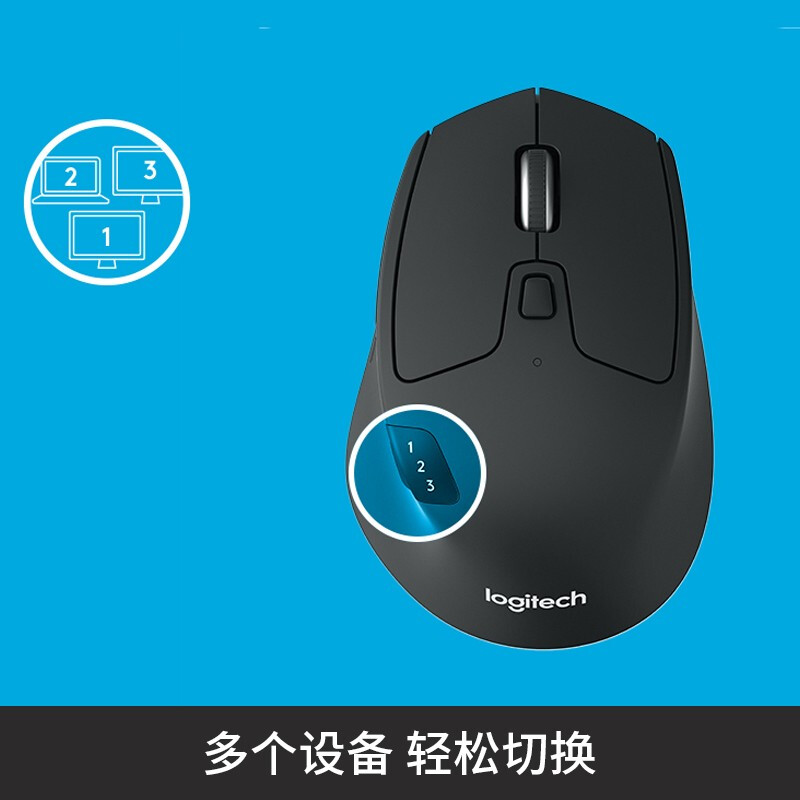 羅技（Logitech） M720 藍(lán)牙優(yōu)聯(lián)雙模家用辦公無線鼠標(biāo) 右手鼠標(biāo) 大手鼠標(biāo) 黑色