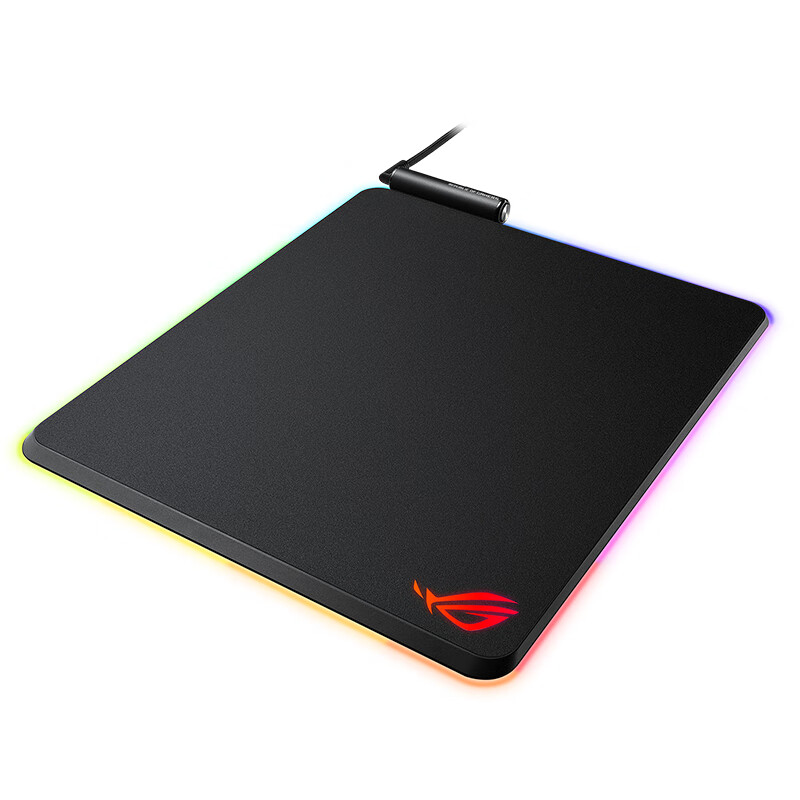 ROG烈焰战甲 游戏鼠标垫 硬质鼠标垫 防滑 RGB背光 发光鼠标垫 USB拓展 黑色