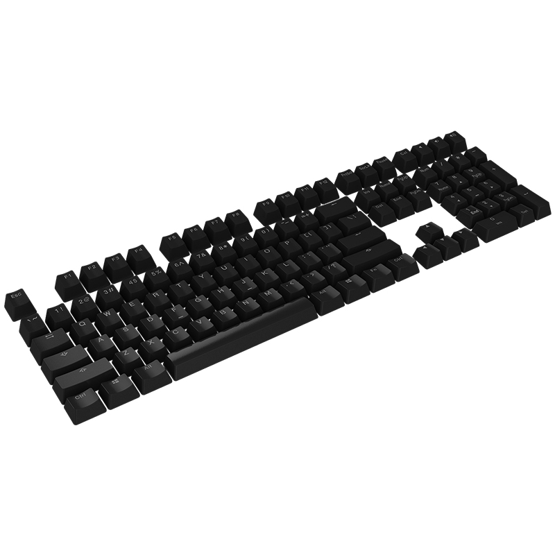 AKKO透光键帽 108键 PBT二色 机械键盘键帽 黑色