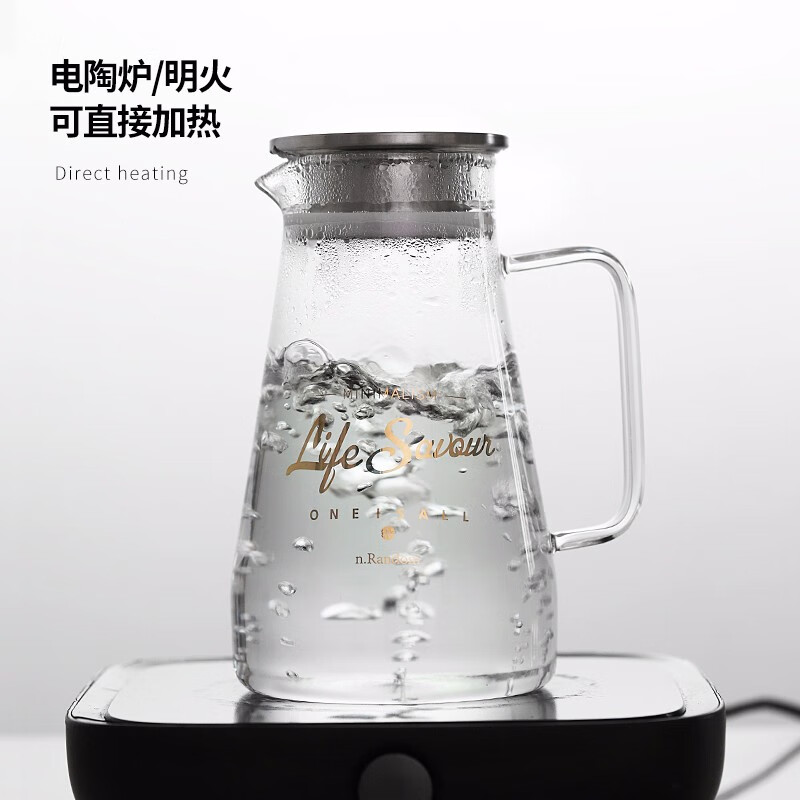 家用冷水壶玻璃耐热高温凉白开水杯茶壶扎壶防爆大容量水瓶凉茶壶 新款1500ML