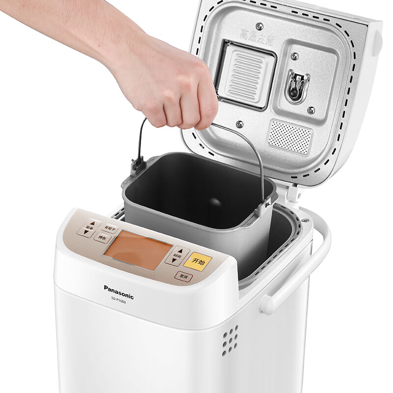 松下（Panasonic）面包机 家用 早餐机 烤面包机 和面机 全自动 可预约 果料自动投放 500g SD-P1000