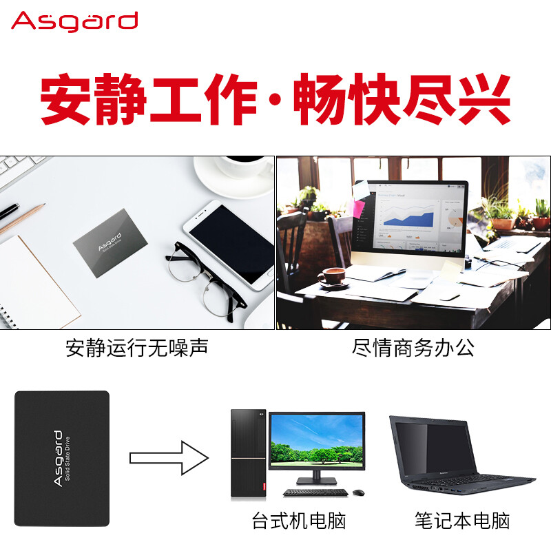 阿斯加特（Asgard）960GB SSD固態(tài)硬盤 SATA3.0接口 AS系列-大容量無所顧忌的繽紛世界/五年質(zhì)保