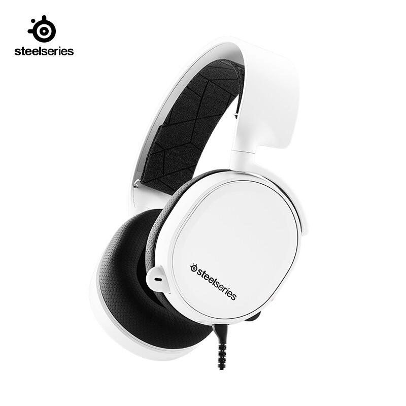 赛睿 (SteelSeries) Arctis 寒冰3 有线耳机耳麦 头戴式耳机 电竞游戏耳机 白色