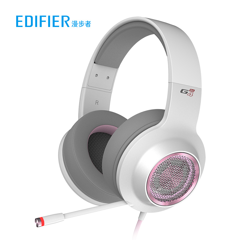 漫步者（EDIFIER）HECATE G4PRO 7.1环绕声 RGB灯效 电竞游戏耳机麦克风 头戴式电脑耳麦 网红直播 粉白色