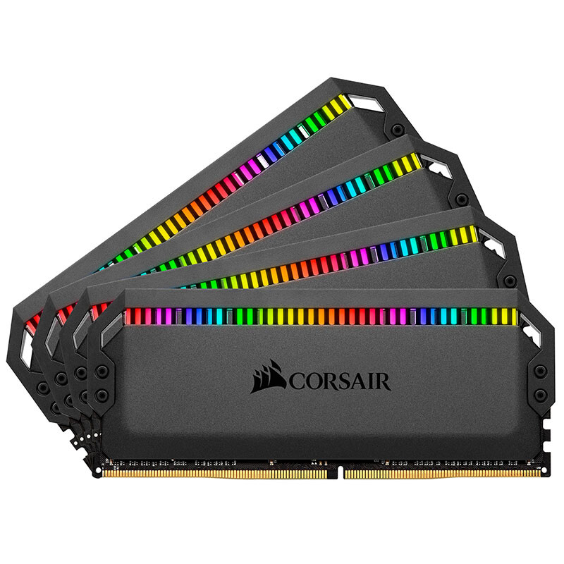美商海盗船(USCORSAIR)DDR4 3600 64GB(16G×4)套装 台式机内存条 统治者铂金 RGB灯条 高端游戏型