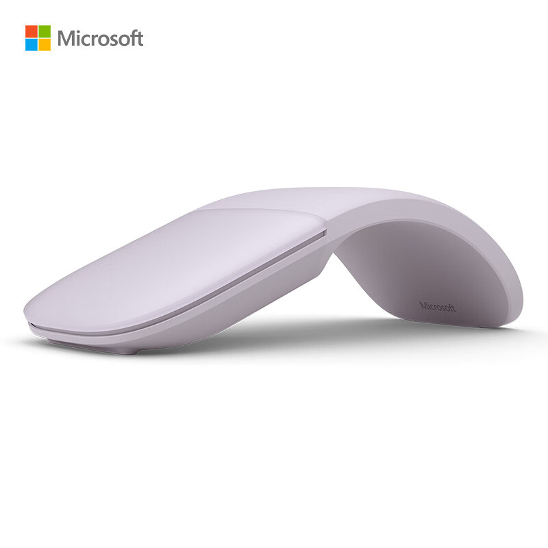 微软 (Microsoft) Arc 鼠标 迷雾紫 | 弯折设计 轻薄便携 全滚动平面 蓝影技术 蓝牙鼠标 人体工学 办公鼠标