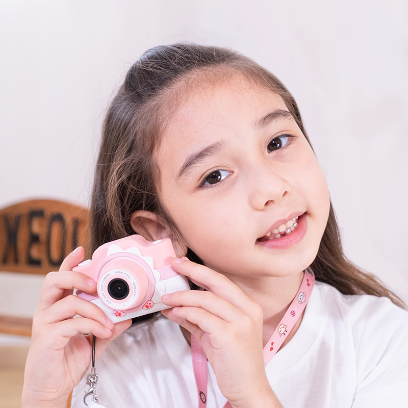 麦巧适（MAQUCC）儿童相机微型照相机迷你单反可拍照儿童玩具节日礼物可WIFI连接32G 小黄狮