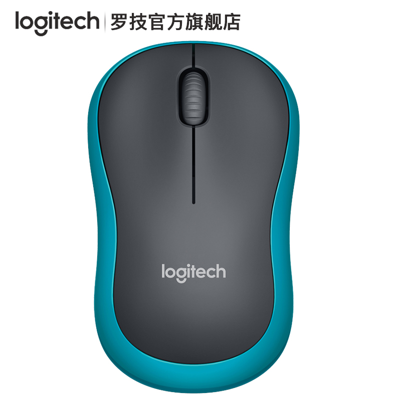 罗技（Logitech） M185办公家用鼠标笔记本台式机电脑光无线鼠标 蓝边