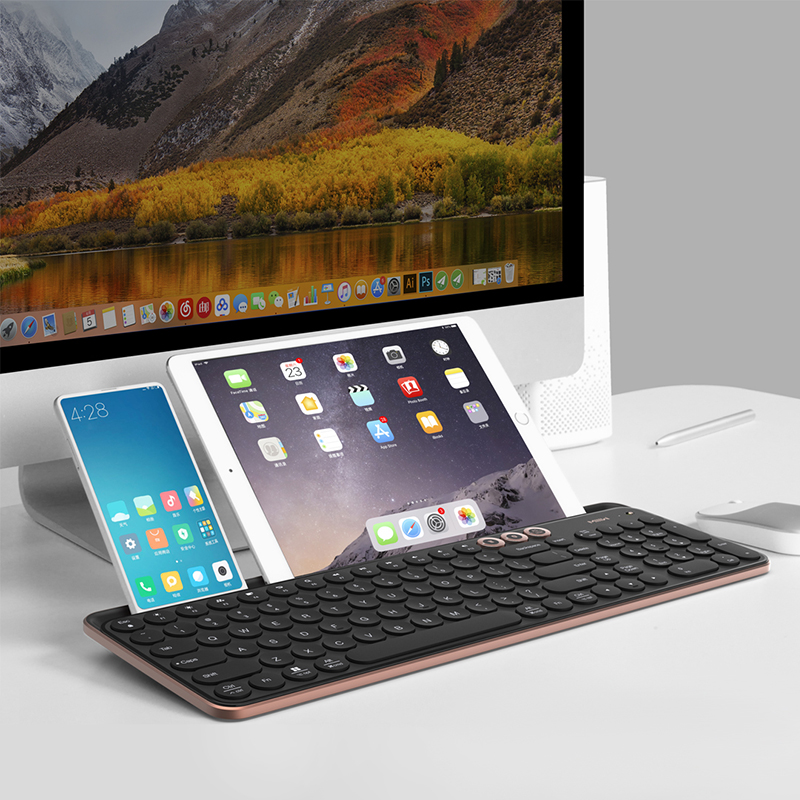 米物（MIIIW）苹果电脑蓝牙键盘 笔记本无线键盘MacBook 静音超薄 手机平板iPad华为联想小米通用 黑金色
