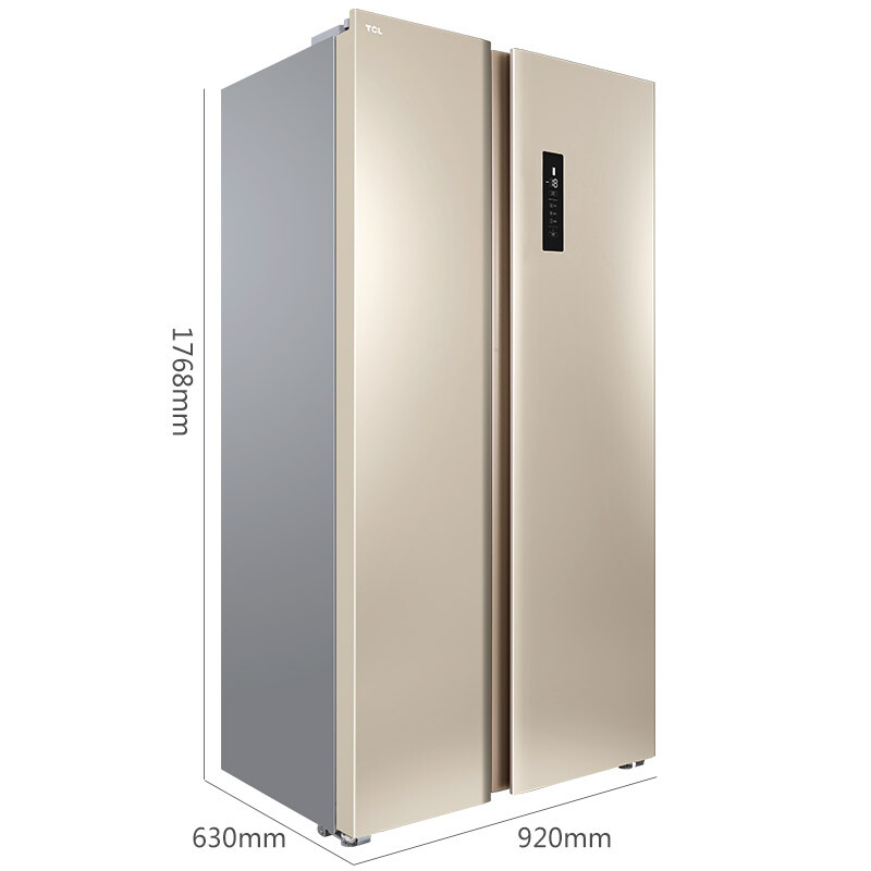 TCL 515升 风冷无霜对开门冰箱 电脑控温 制冷均匀双开门电冰箱 纤薄机身（流光金）BCD-515WEFA1