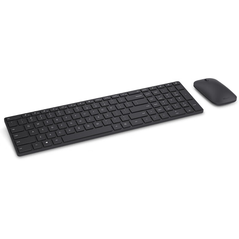 微软 (Microsoft) Designer蓝牙套装 黑色 | 全尺寸键盘+对称鼠标 蓝牙4.0 蓝影技术 办公键鼠/桌面套装